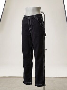 GAP Women’s High-Rise Carpenter Pants – Black with Contrast Stitch - Size 4us